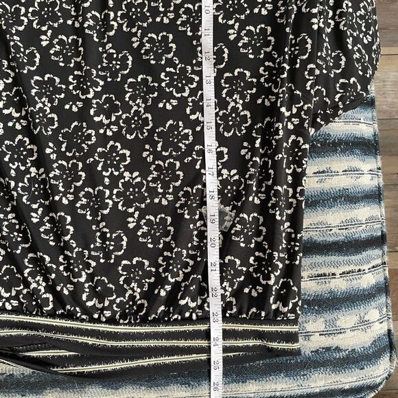 MAX EDITION tunic top with scoop neck, black & white size L - Picture 7 of 9